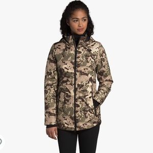 NWT North Face Tamburello Parka - Burnt Olive Green Digi Topo Print